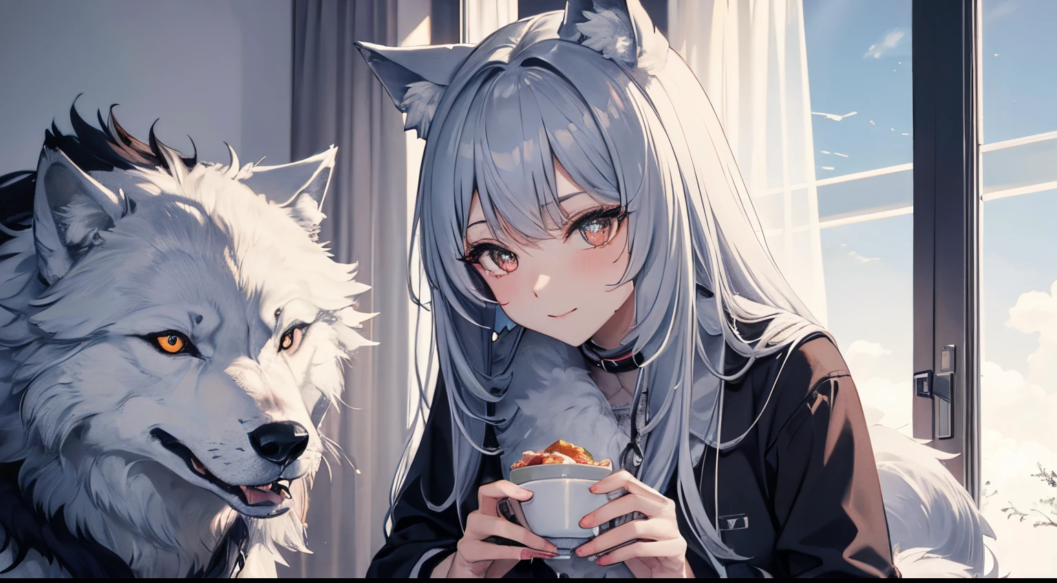 wolf woman, Must be dressed, Pretty look, What you eat and do
