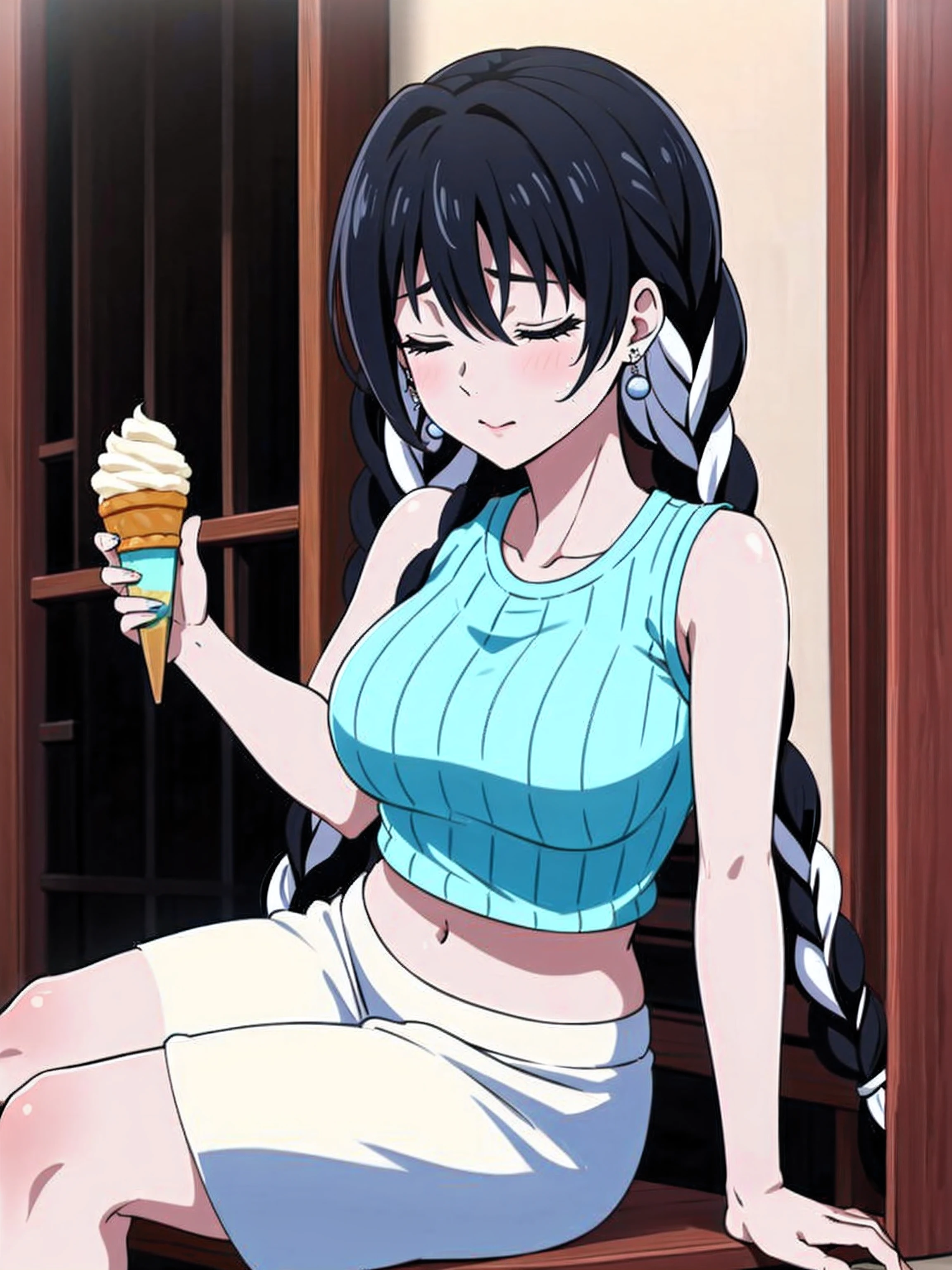 (suggestive:1.3),(corruption),1girl,(japanese clothes),holding ((popsicle)) melting,dripping,purple hair,purple eyes,blush,upper body,(ahegao:1.1),(naughty face),collarbone,trembling,sweat,sweatdrop,heart,skindentation, (crazy:1.3),(speed lines),sun, outdoors
