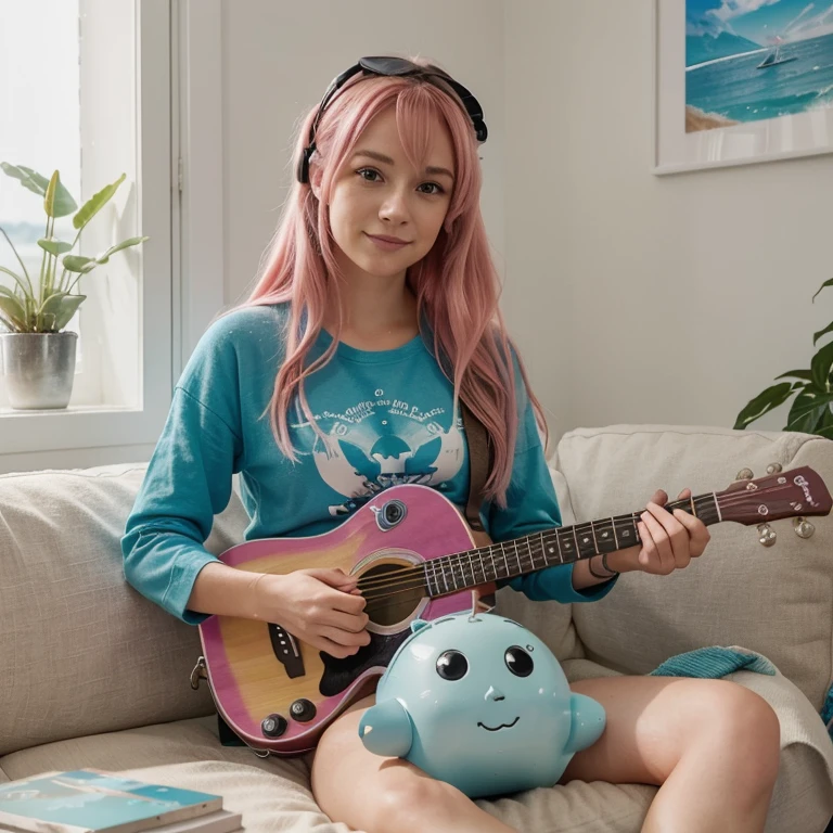 Title: "Casual Cadence: A Day in the Life with Sea Art Bot!"

Description: "Step into the vibrant world of Sea Art Bot – a non-binary icon with pink hair, embracing a cozy day at home in casual attire. 🏡💕 Join them in the comfort of their sanctuary as they navigate the day, blending relaxation with creativity. Whether strumming a few chords on the guitar, creating art, or simply enjoying the peaceful moments, Sea Art Bot invites you to witness the beauty of their everyday life. Casual, colorful, and authentically non-binary – this is a glimpse into the harmony of Sea Art Bot's world! 🌈🎸 #SeaArtBot #CasualVibes #HomeHarmony"