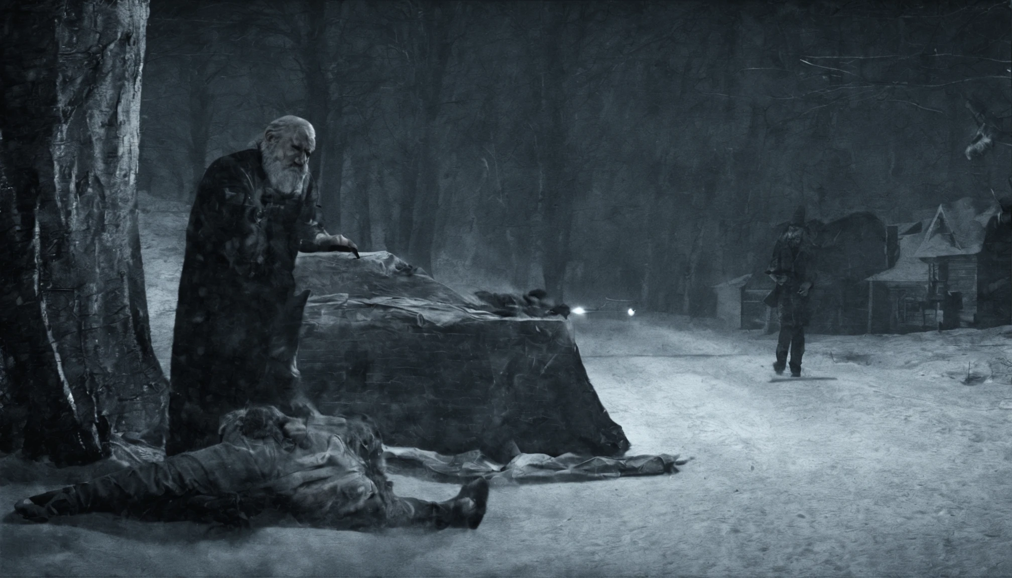 Santa robs a sleeping hobo
