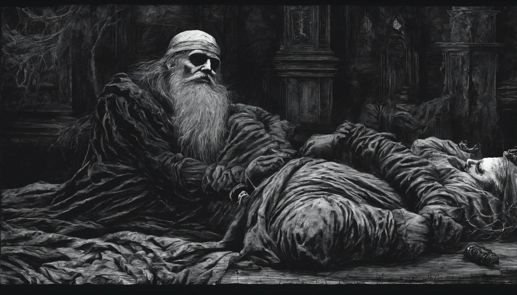 Santa robs a sleeping hobo
