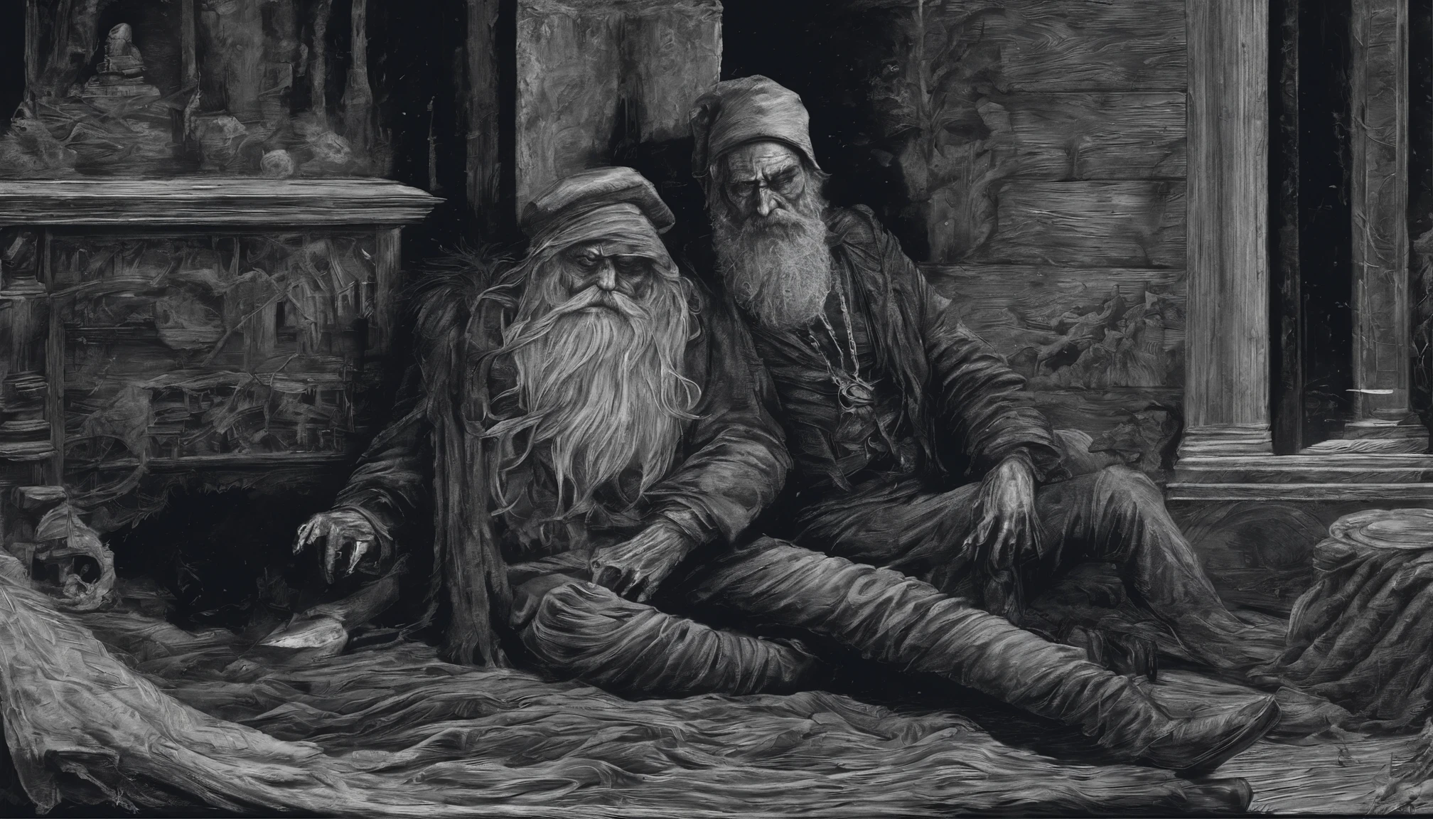 Santa robs a sleeping hobo