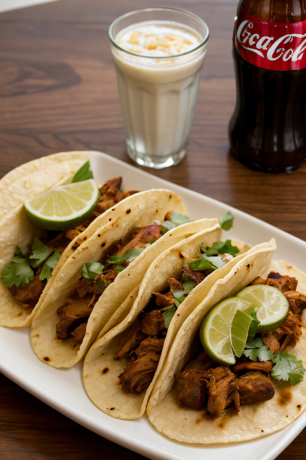 Tacos al pastor,graso , Coca cola