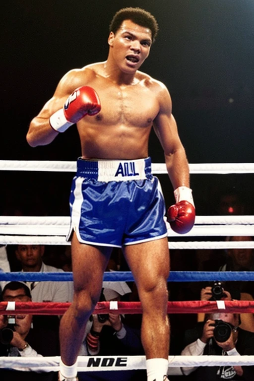 Muhammad Ali won the match,delighted