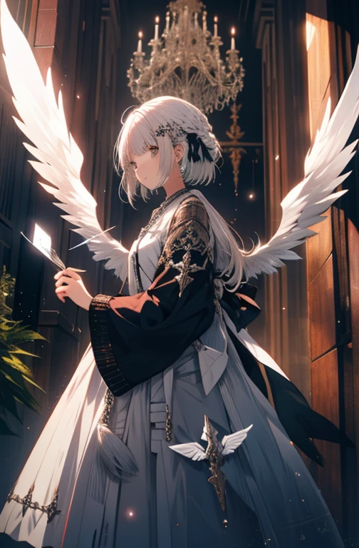 White-haired eight-winged angel