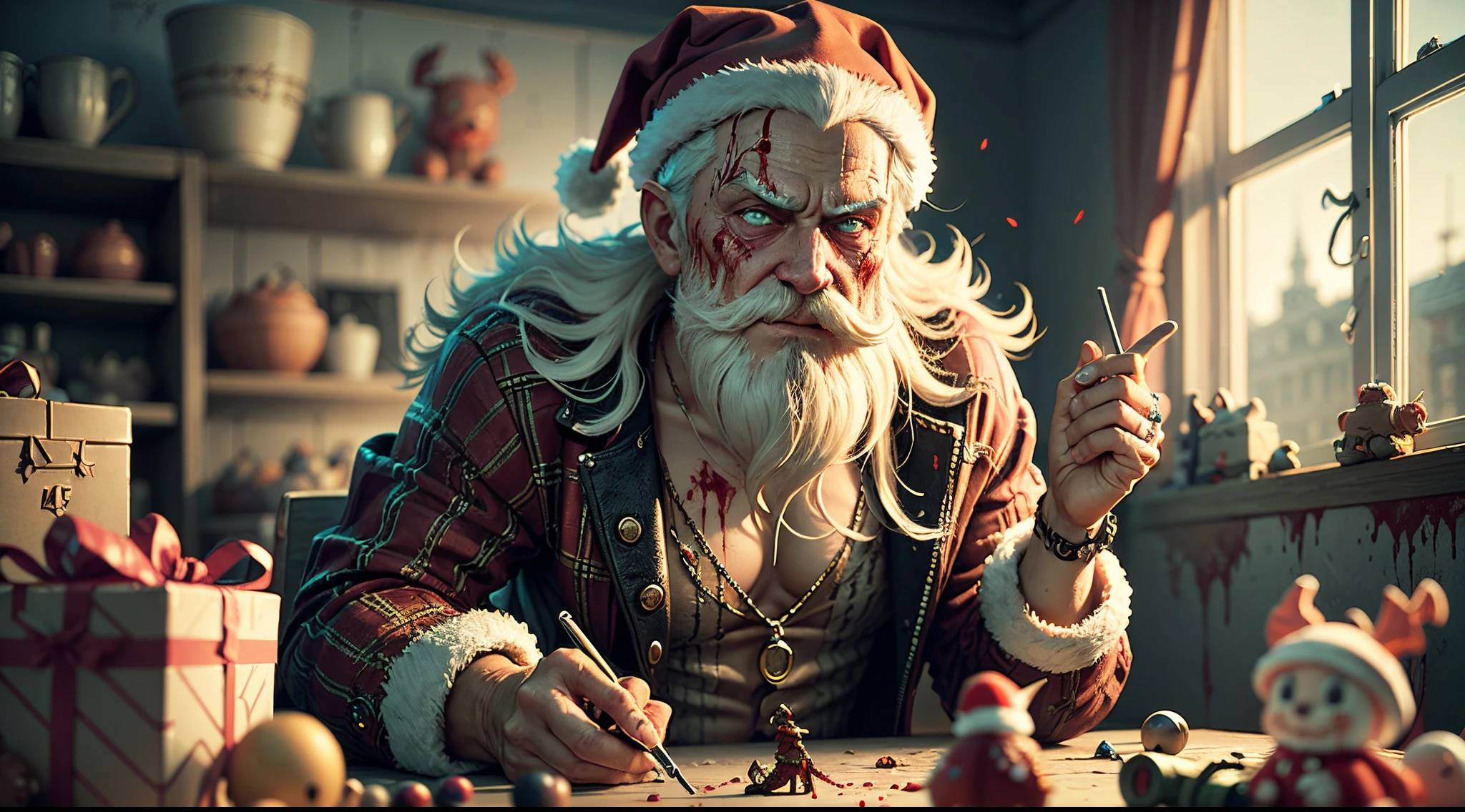 santa klaus , 3d , terror , blood , toys , demon --auto --s2