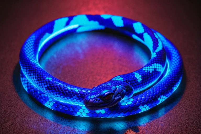 blue glowing snake　natta