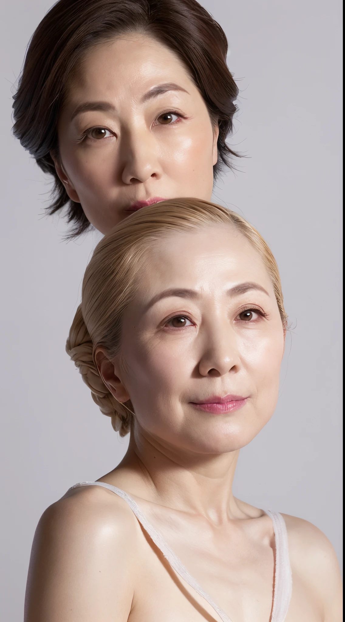 Remove Background, gravure, ((describe the lips correctly)) facing front, ((look at someone with contempt)), Fancy makeup, from the chest up, masterpiece, Best Quality, Ultra-detailed, Photorealistic, super detailed skin, Perfect Anatomy, (1 japanese mature woman), (Solo), 95 years old, Large breasts, Mature Woman Politician, glamor, A sexy, Chromo-white skin, Looking at Viewer,