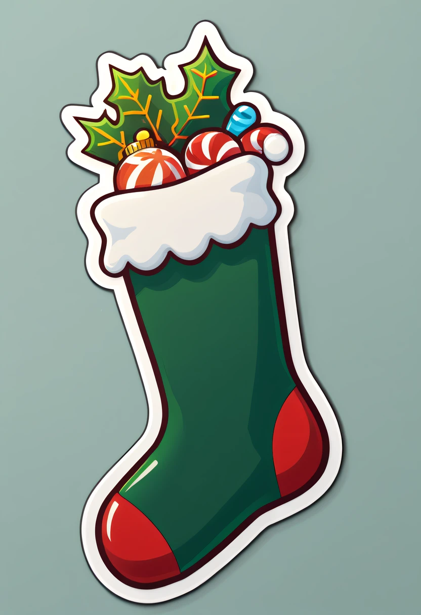 One sticker, Christmas stockings, simple backgound