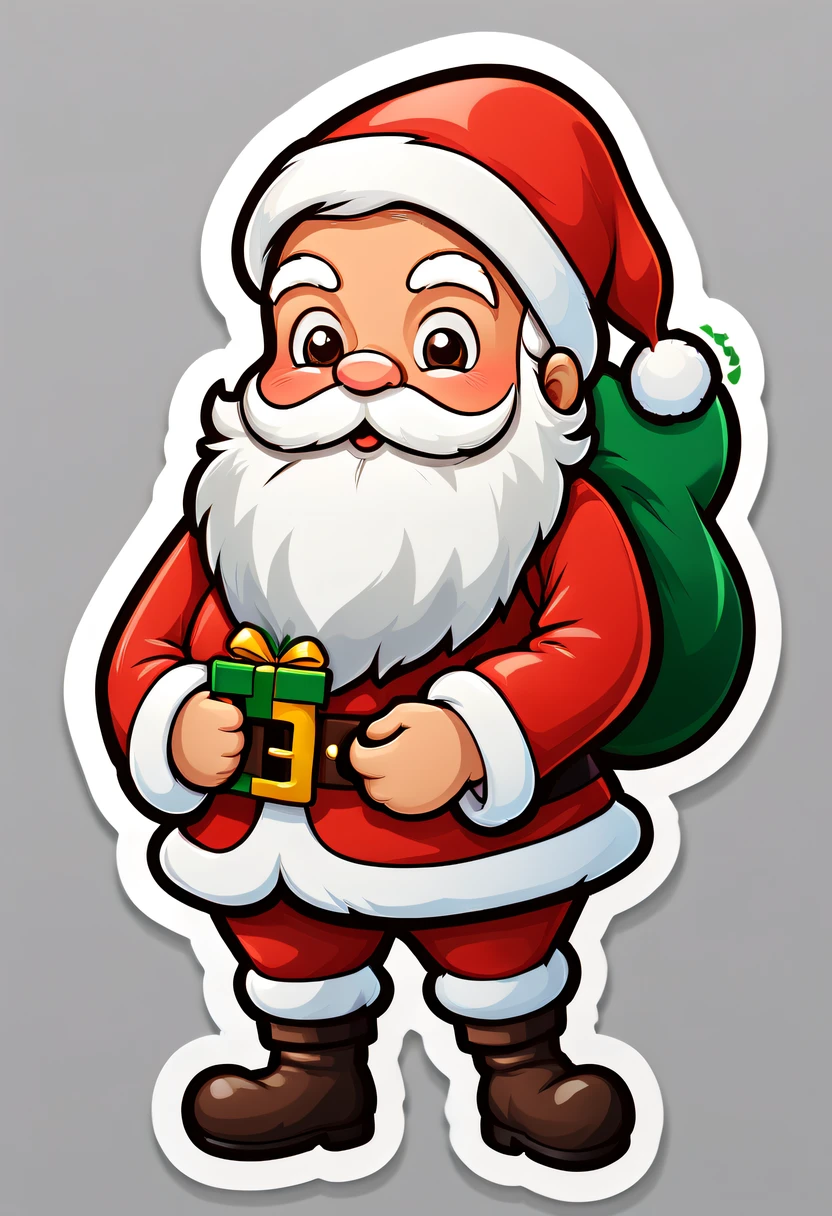 One sticker, santa, simple backgound