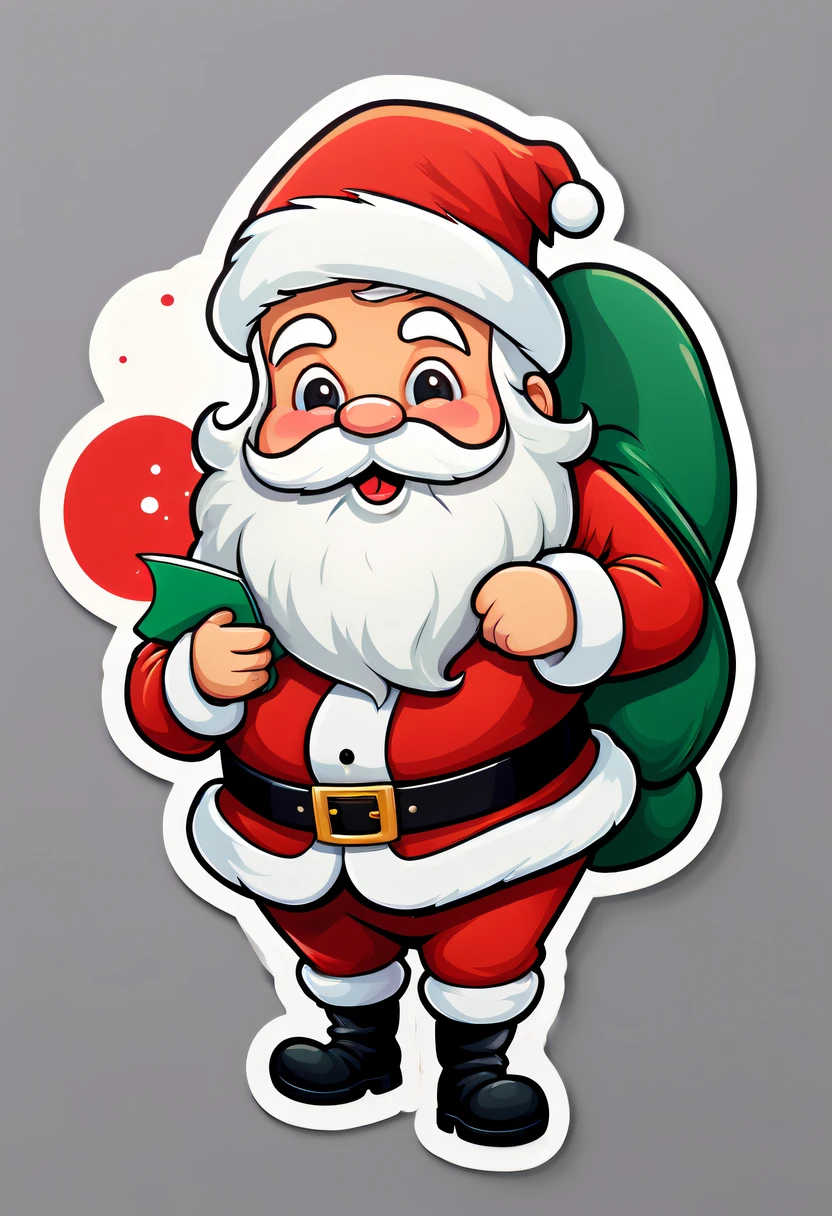 One sticker, santa, simple backgound