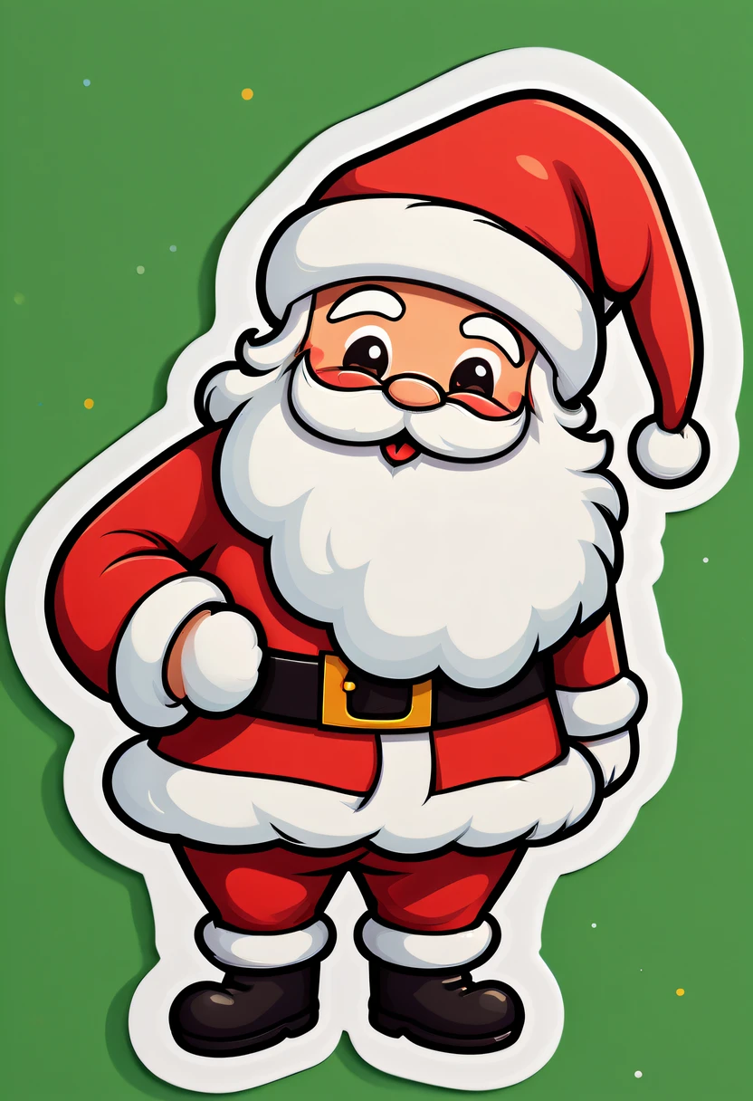 One sticker, santa, simple backgound