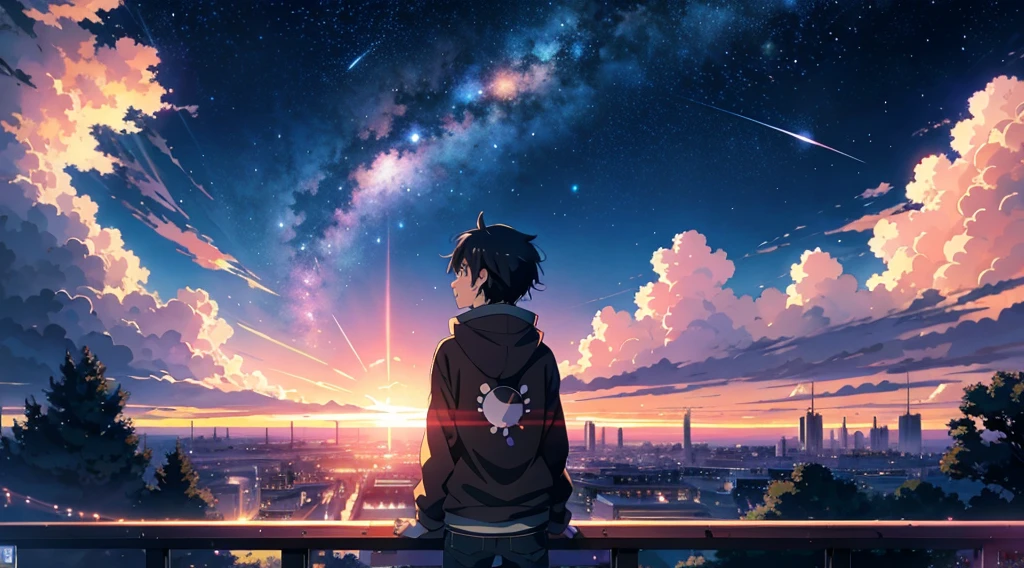 anime anime wallpapers with a view of the sky and stars, cosmic skies. by makoto shinkai, anime art wallpaper 4 k, anime art wallpaper 4k, anime art wallpaper 8 k, anime sky, amazing wallpaper, anime wallpaper 4 k, anime wallpaper 4k, 4k anime wallpaper, makoto shinkai cyril rolando, anime background art