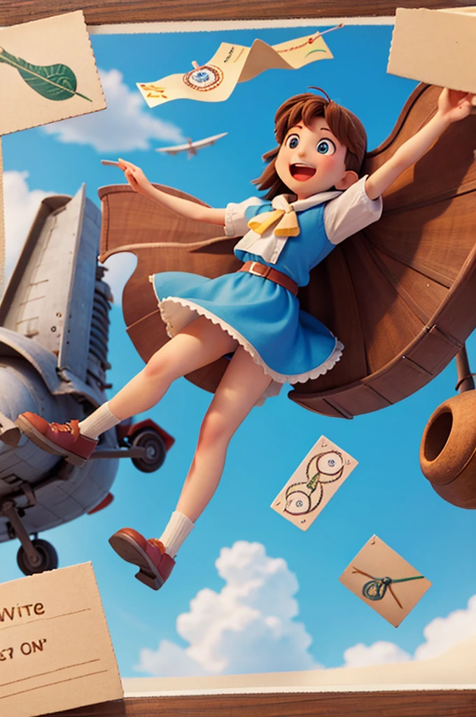 postcards fly in the sky