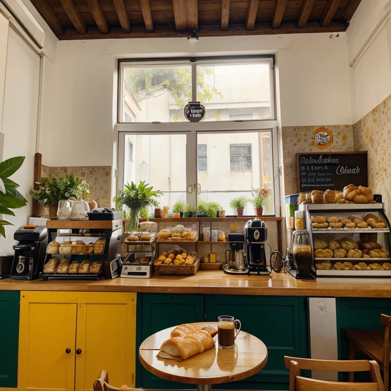 hearty breakfast, croissant, ovo, coffee shop, suco de laranja, geleia, flores para enfeitar, prato estampado