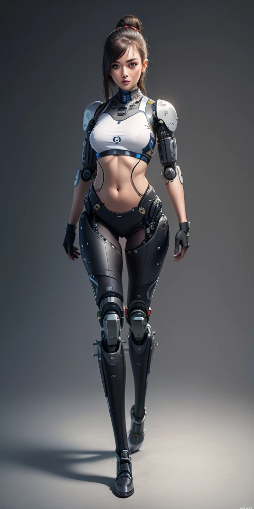 FULL BODY, STANDING STRAIGHT, woman, bionic legs