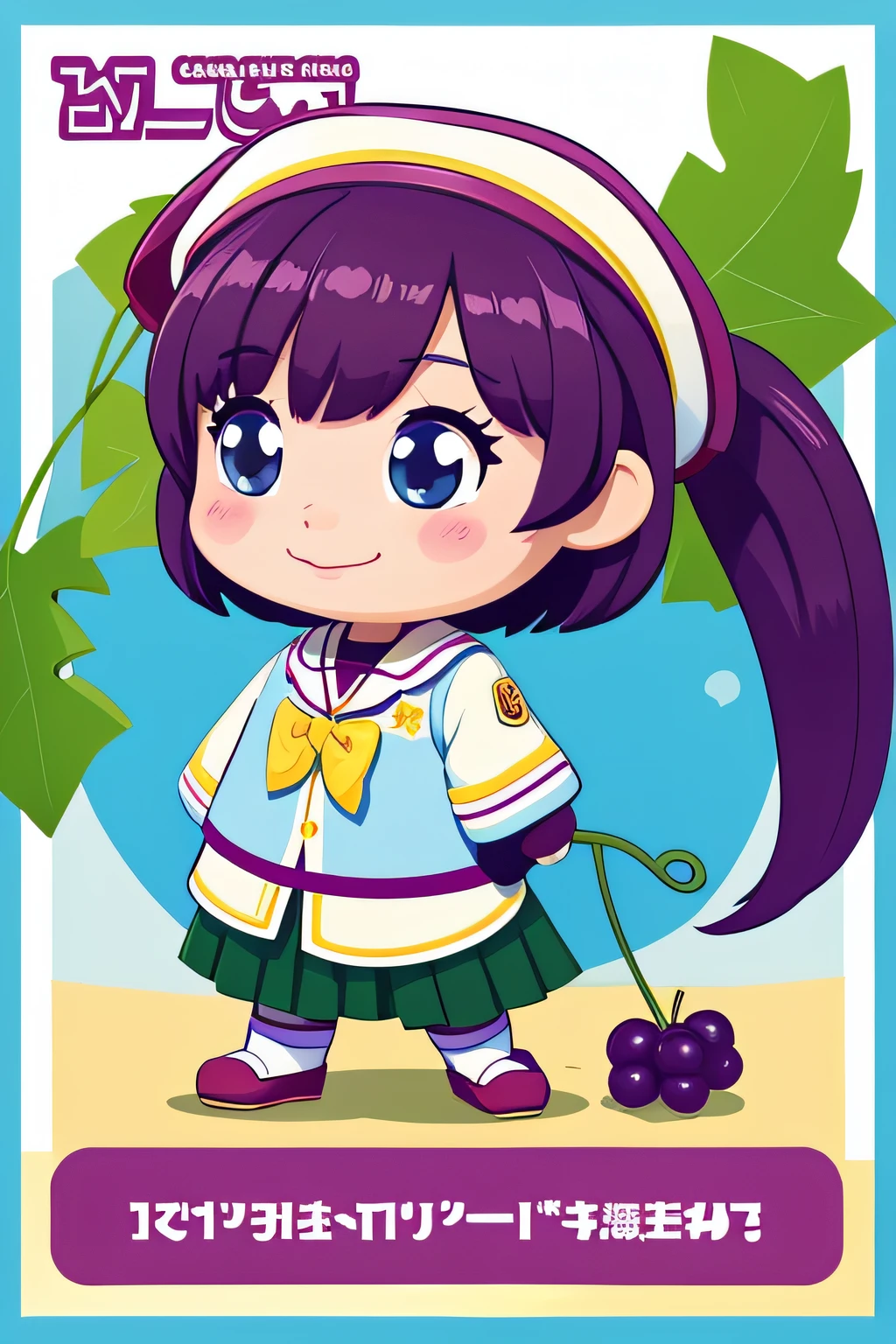 Elementary school grape mascot character