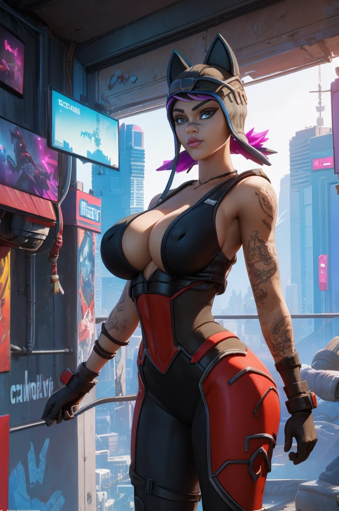 (koh_angelawhite:1), (as a Exotic superhero), erotic photorealistic picture, (highly detailed infographic), perfect thighs, (gigantic boobs), (cyberpunk bright white outfit), (futuristic cyberpunk city background), atmospheric lighting, cinematic composition, concept art, digital illustration, detailed, 8k wallpaper of the highest quality, sharp focus, CINESTILL 50, natural light, 8K, highly detailed, ((perfect eyes)), (detailed pupils)Female,Renegade_Lynx, Tail, female focus, breasts.simple background, detailed, looking at viewer, centered,
