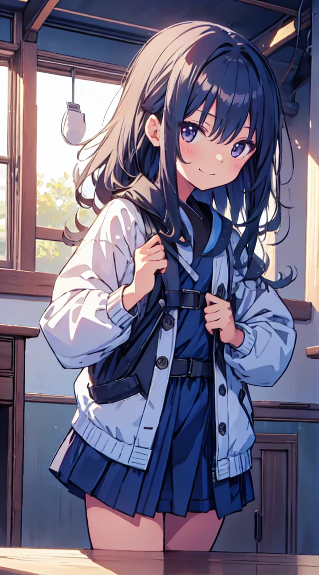 masutepiece, Best Quality,Illustration, Wallpaper, ultra -detail, 1little girl、♡、Futomo、Poses in motion、soft smiling