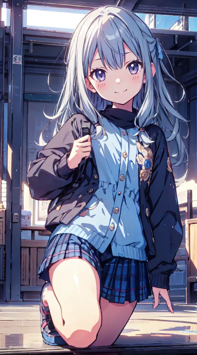 masutepiece, Best Quality,Illustration, Wallpaper, ultra -detail, 1little girl、♡、Futomo、Poses in motion、soft smiling