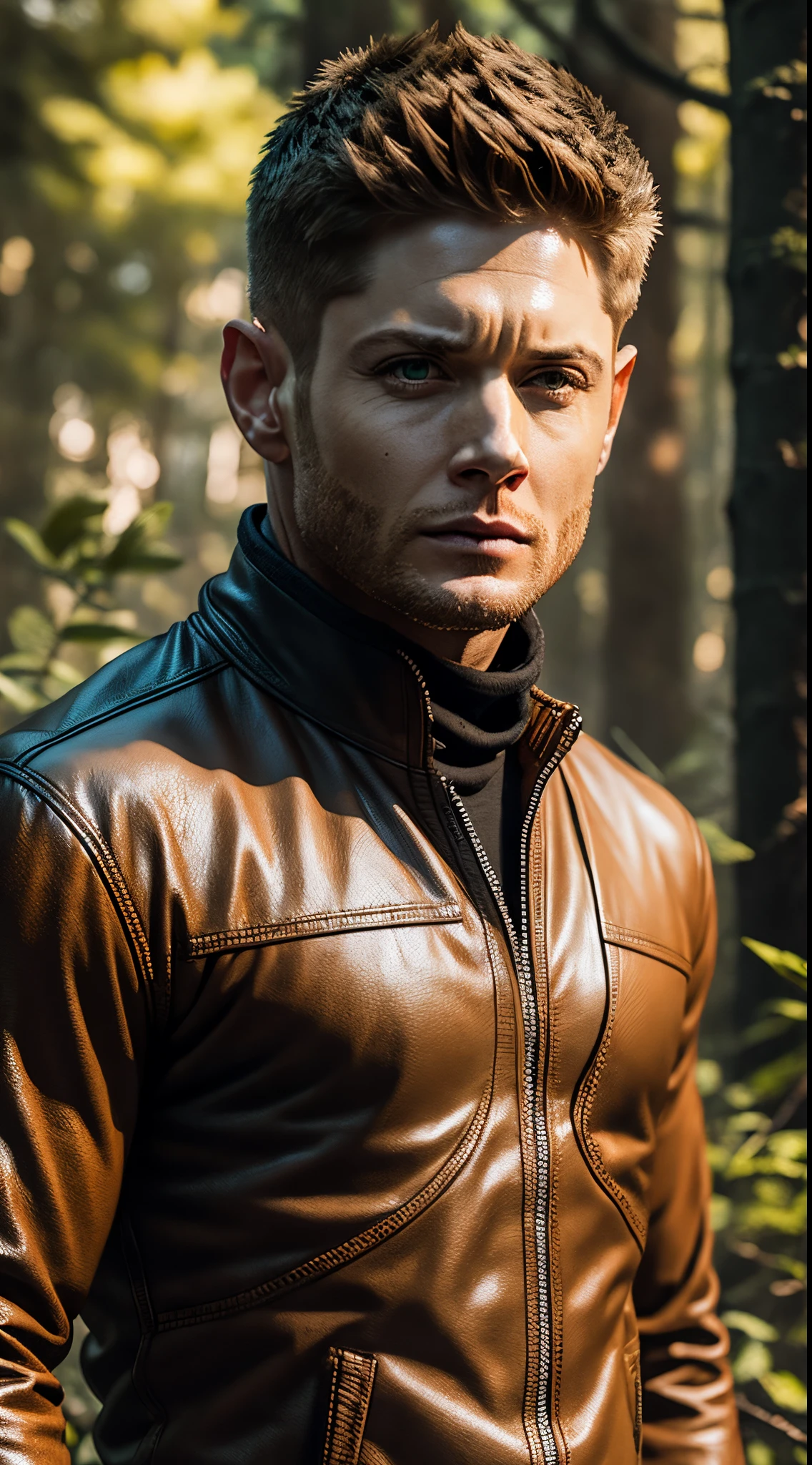 Jensen Ackles como Naruto, extremamente realista, muito bonito, Impala 67 ao fundo