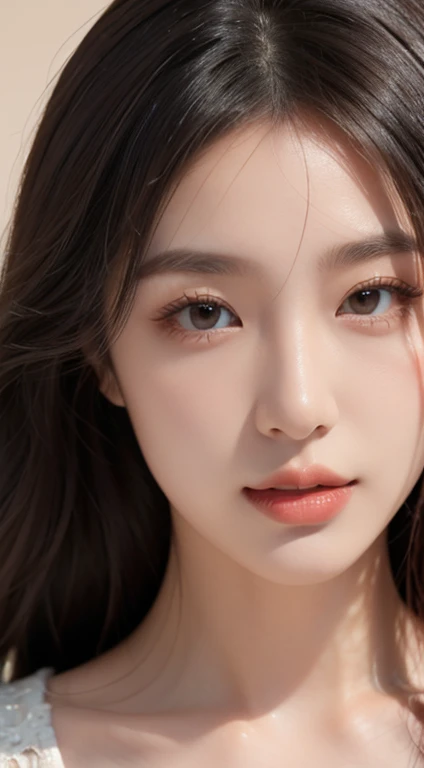 Chinese plump girl，cabelos preto e longos，Delicatemakeup，exquisite facial features，facing at the camera，8K，Best Picture Quality，high high quality，
