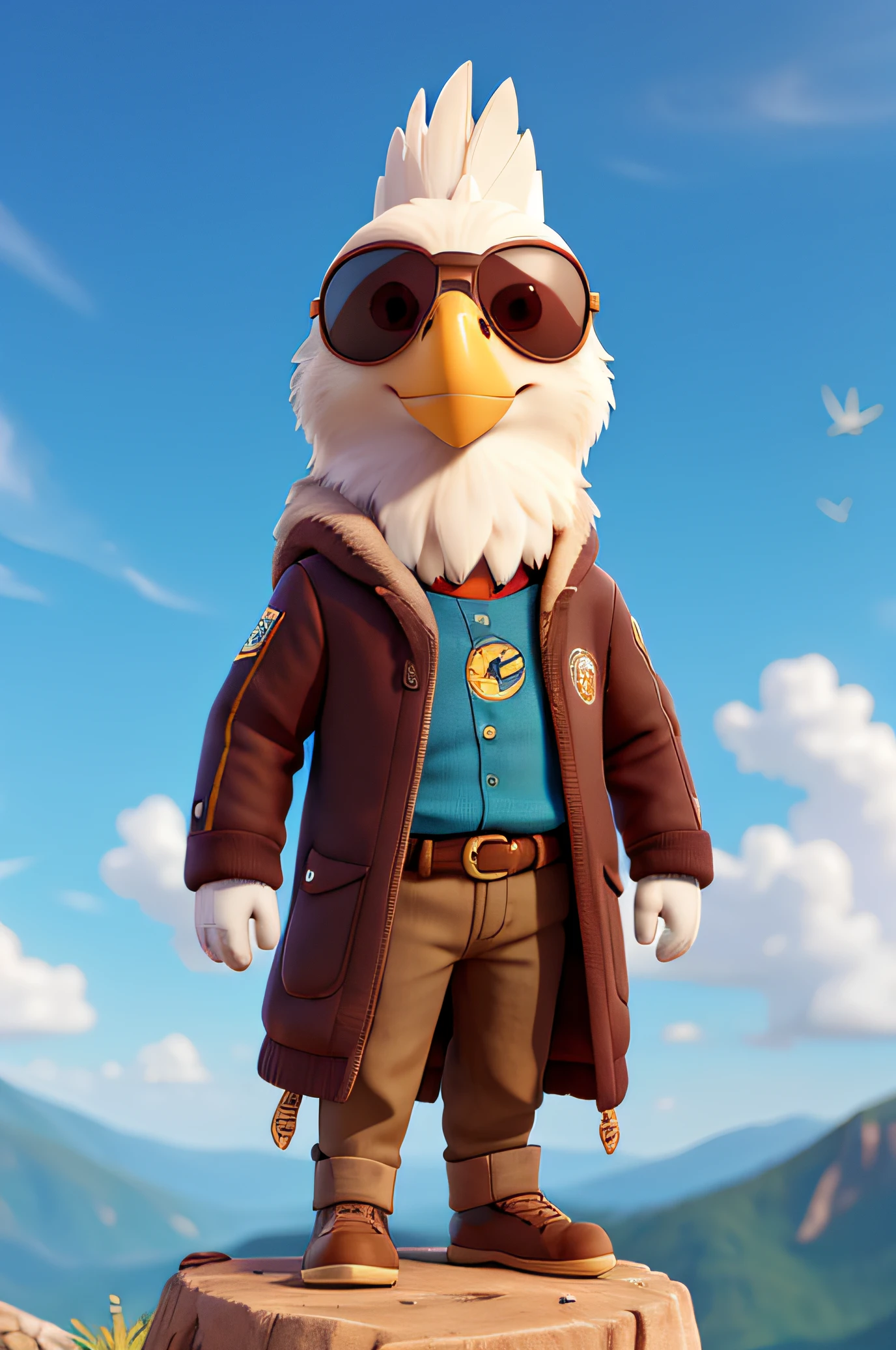 imagen genera de un aguila con gafas de sol superpoderosas