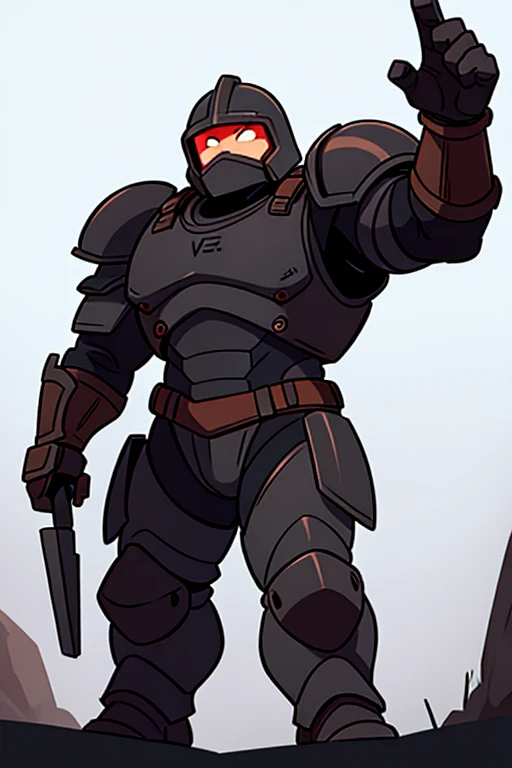 A Giant War forged Juggernaut soldier with black armor.
