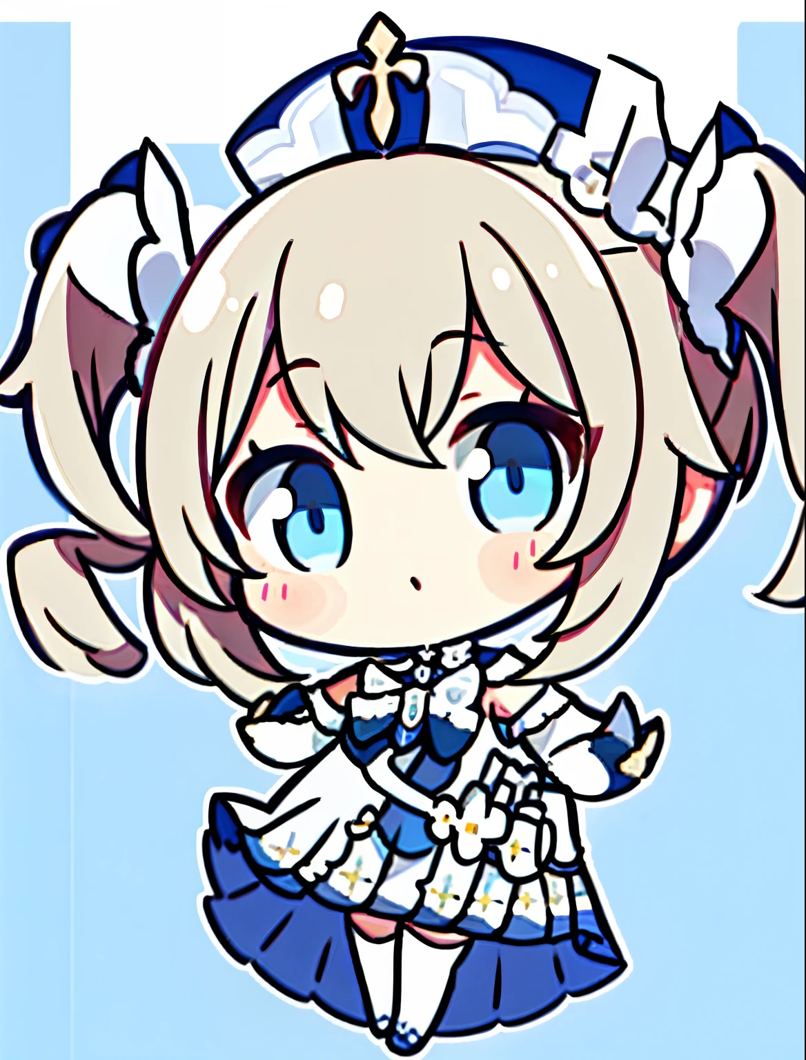 barbaradef, chibi, full body, white background, solidbackground, simple background, high details, UHD, barbarasum