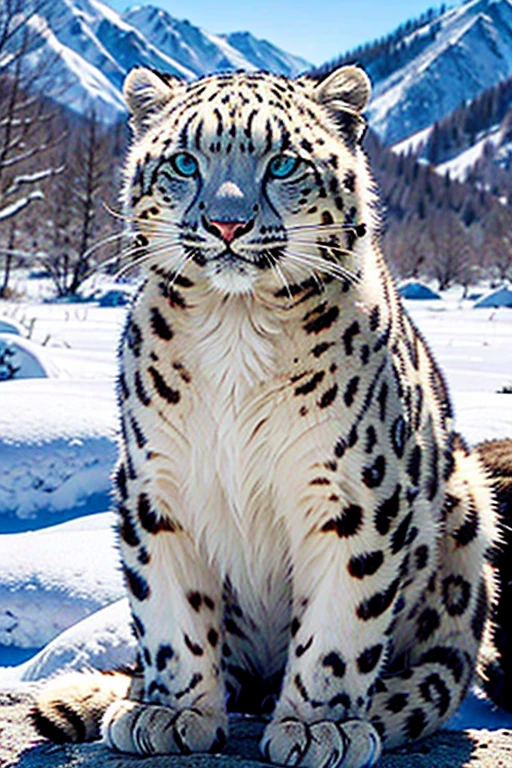 snow Mountain ,beautiful nature,(snow leopard)