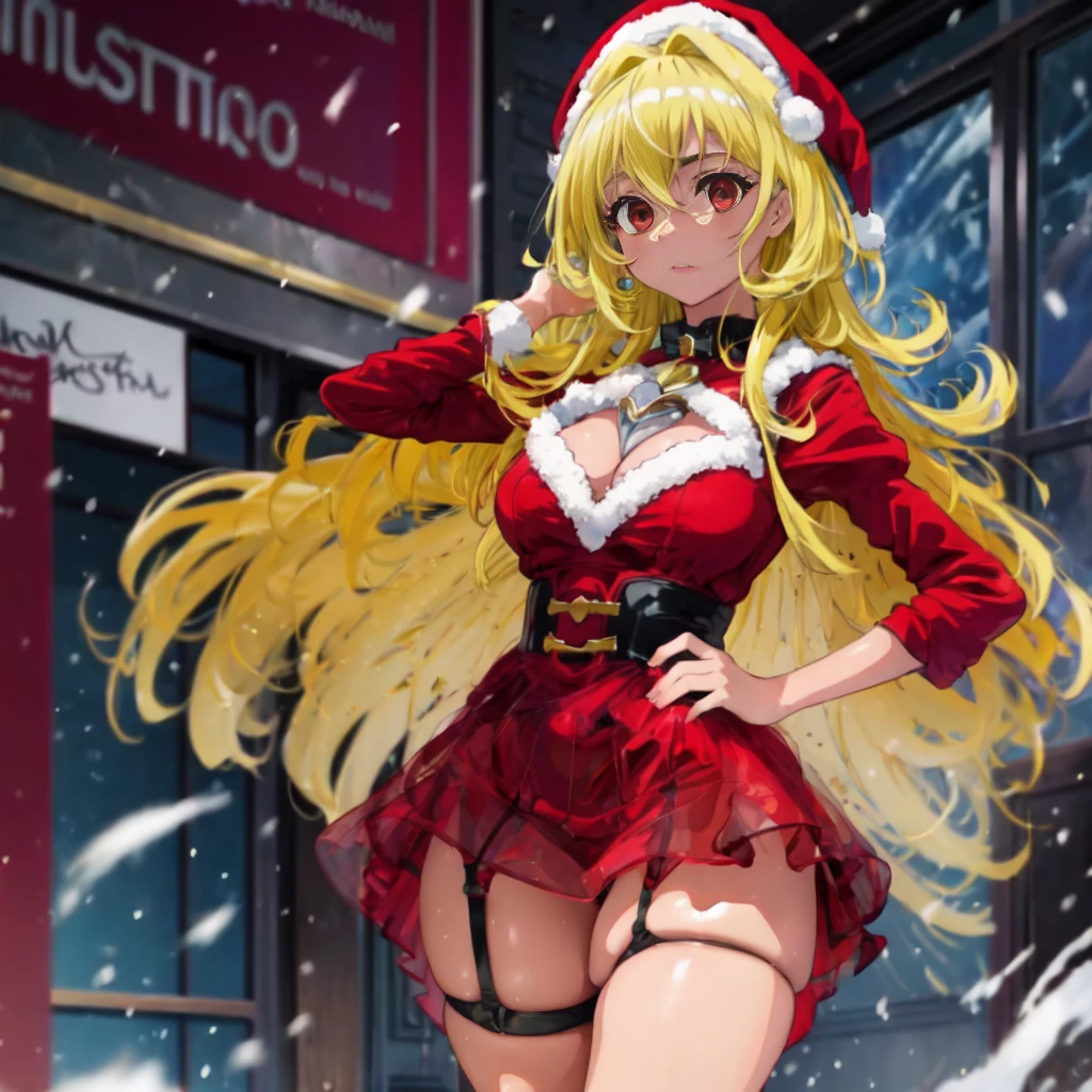 SFW red christmas outfit