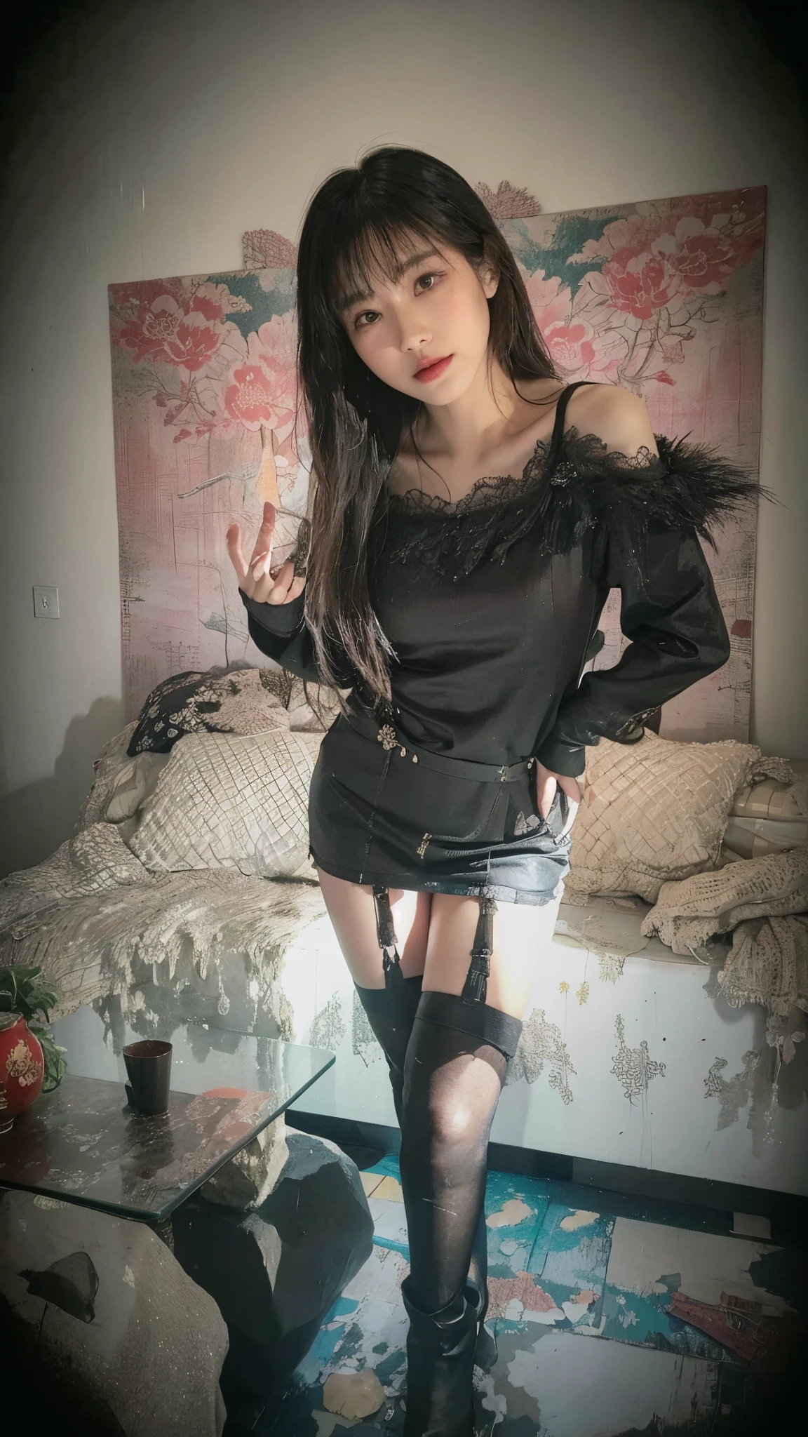 Yummy ass with sensual langerri, clear eyes and seductive look, she is moaning in pain, feeling pain, pain and suffering, there is a lot of liquid running down her thigh, she has big, pointed red nails --auto --s2