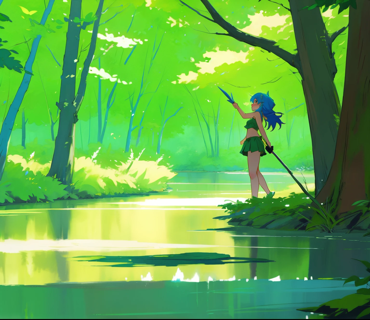 Forest nymph by the river