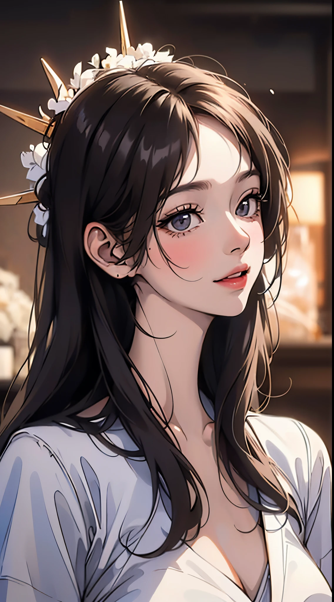 masterpiece, top quality, 8K, real person, realistic, very dense CG, shiny skin, fully focused, heaven, divine glory, radiant, angel, blessing, happiness,