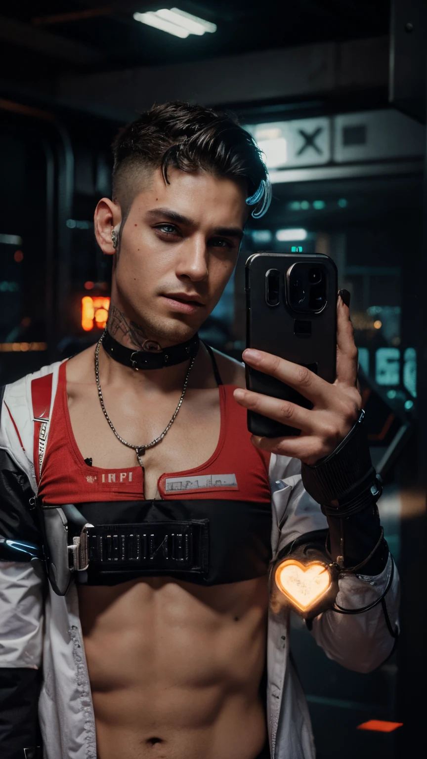 Change background cyberpunk handsome boy, realistic face, 8k, ultra realistic