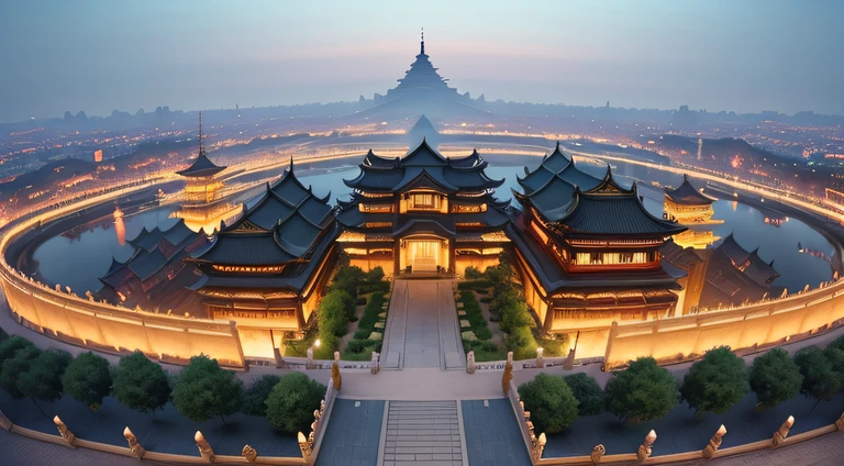 2.5D dimension，Beautiful capital city in ancient China，Architectural luxury，Fairy air ethereal