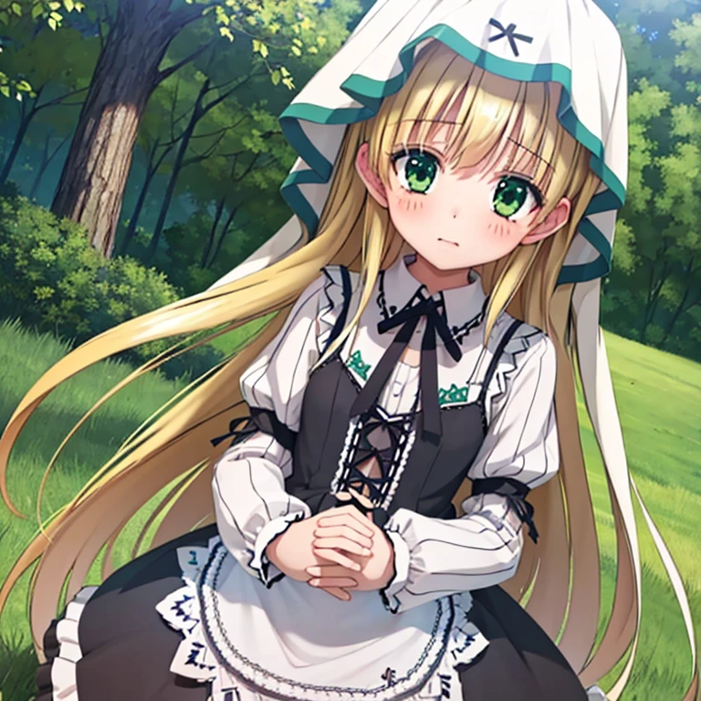 beautiful long blonde　Green eyes　Asians_Plata　Alone　Gothic lolita