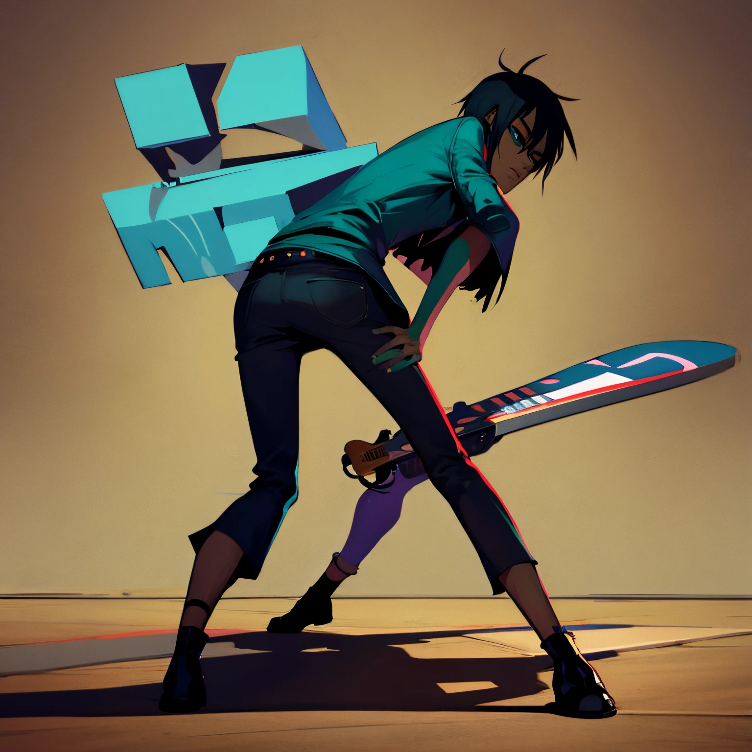 2D from the band Gorillaz dancing
