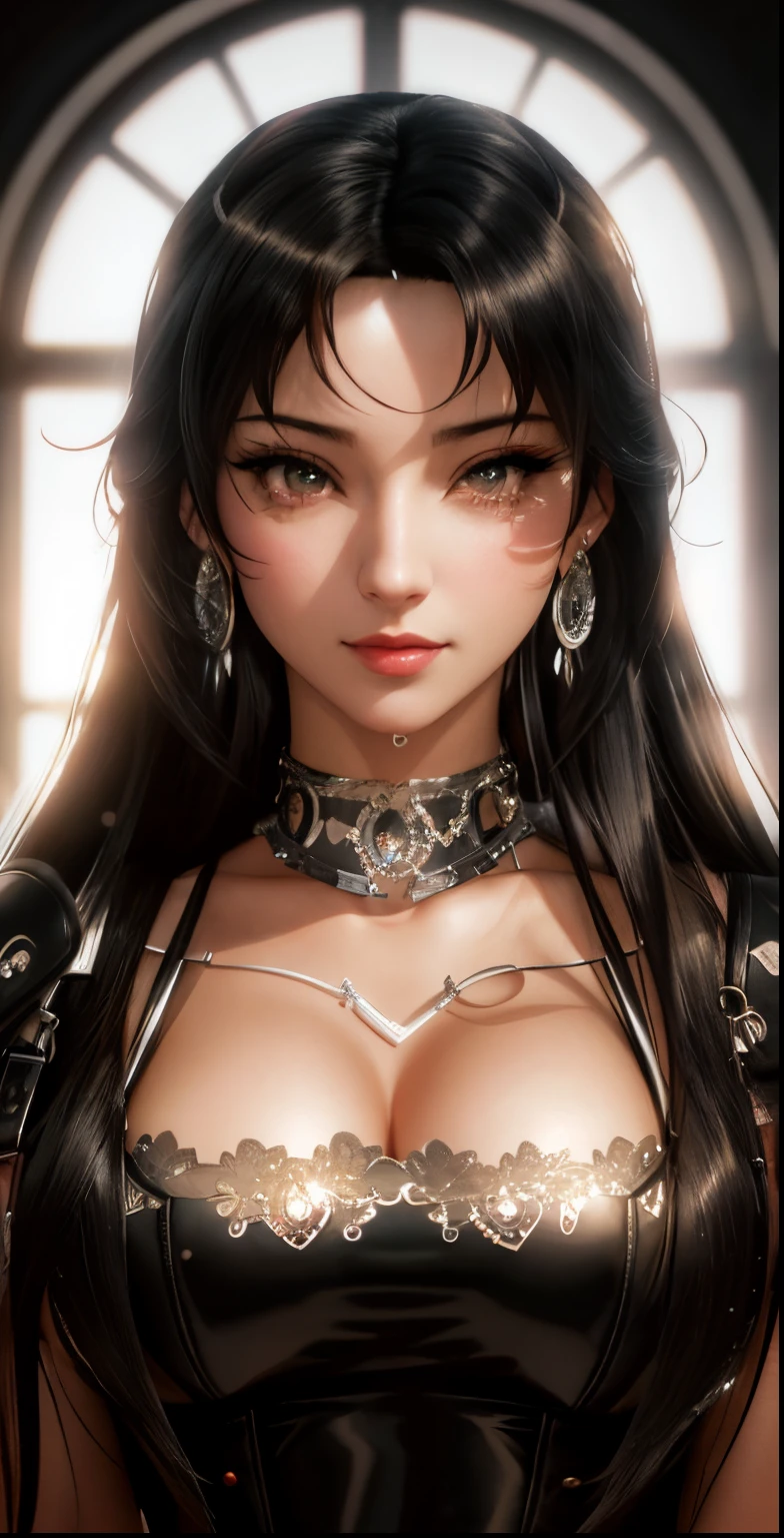 arafed image of a sexy couple posing together in a window, seductive tifa lockhart portrait, tifa, tifa lockhart, tifa lockheart, tifa lockhart portrait, glamorous tifa lockheart, portrait of tifa lockhart, tifa lockhart with white hair, range murata and artgerm, 8k high quality detailed art