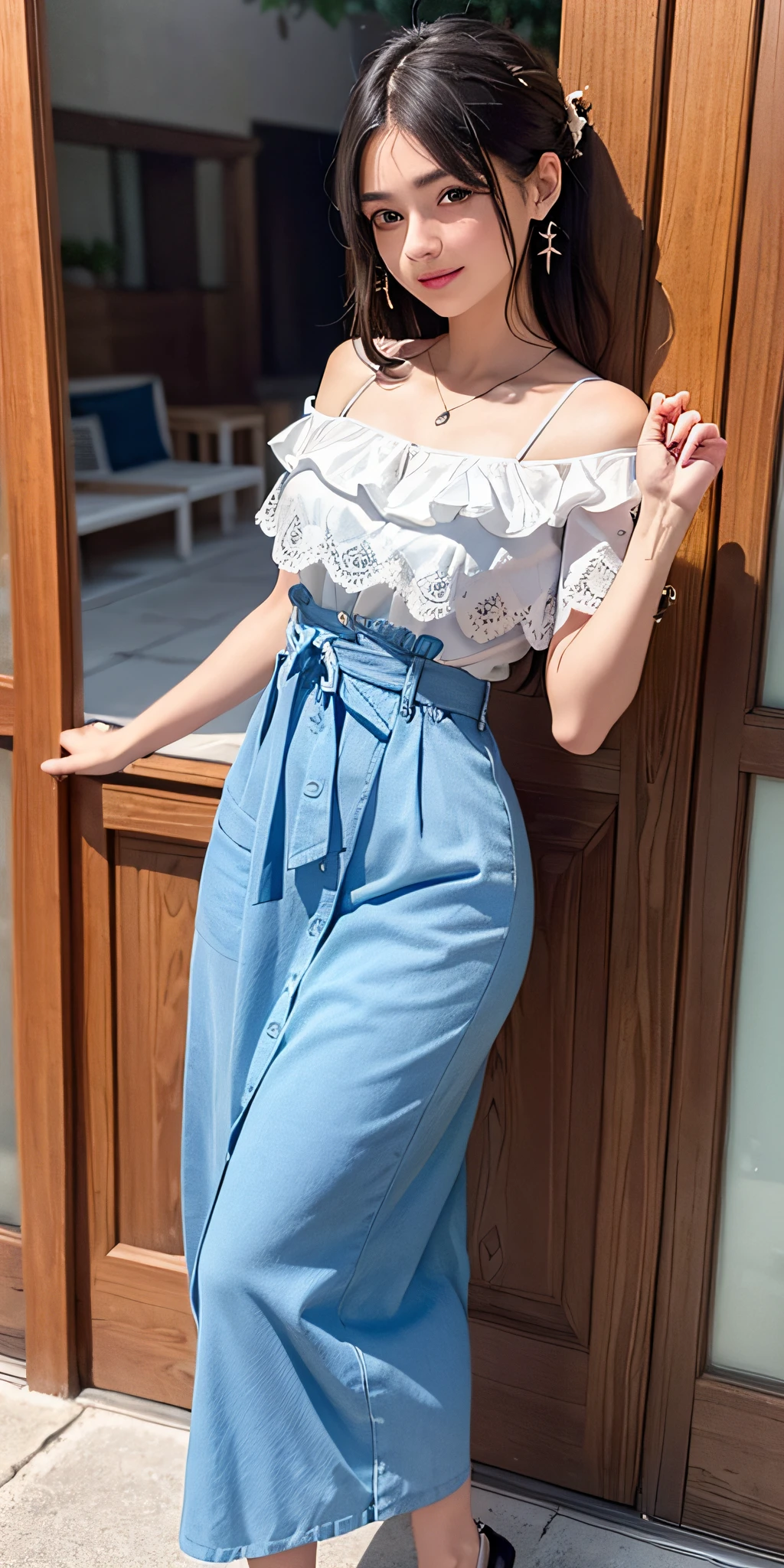 (((profesional: Paso a paso, taking into account even the smallest detail, Resultado final a nivel de Dios, Plano ancho medio, todo en la imagen con detalles intrincados, Obra maestra, Vista Hip, only 1girl))): "Nora, A free-spirited young woman, inteligente, curiosa, Independiente, daring and intrepid, con pelo rubio platino, ojos azules, alta, delgada, con una figura perfecta y esbelta, y que suele vestir con ropa a la moda y de colores llamativos."