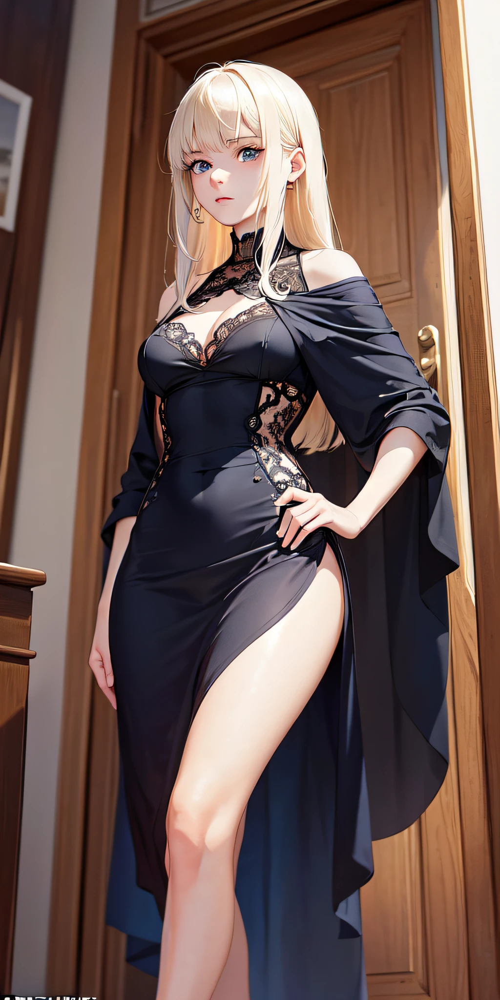 (((profesional: Paso a paso, taking into account even the smallest detail, Resultado final a nivel de Dios, Plano ancho medio, todo en la imagen con dealtoes intrincados, Obra maestra, Vista Hip, only 1girl))): "Nora, A free-spirited young Swedish woman., con las caderas desnudas, inteligente, curioso, independiente, daring and intrepid, con cabello rubio platino, ojos azules, alto, delgado, con una figura perfecta y esbelta, y que suele vestirse con ropa corta, escotada y a la moda, y colores brillantes."