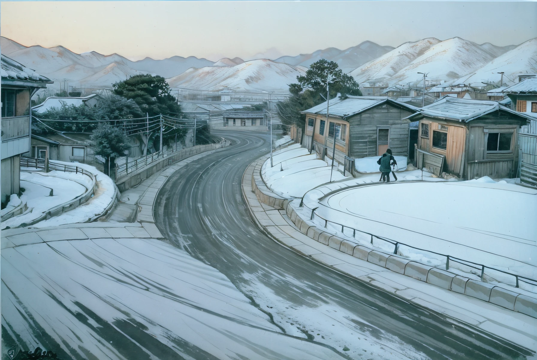 beautiful Suha village, winter, peoples, street, kids --auto --s2