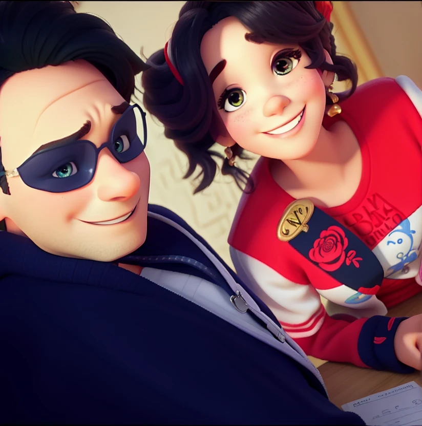 Um casal de loiros estilo disney pixar, alta qualidade