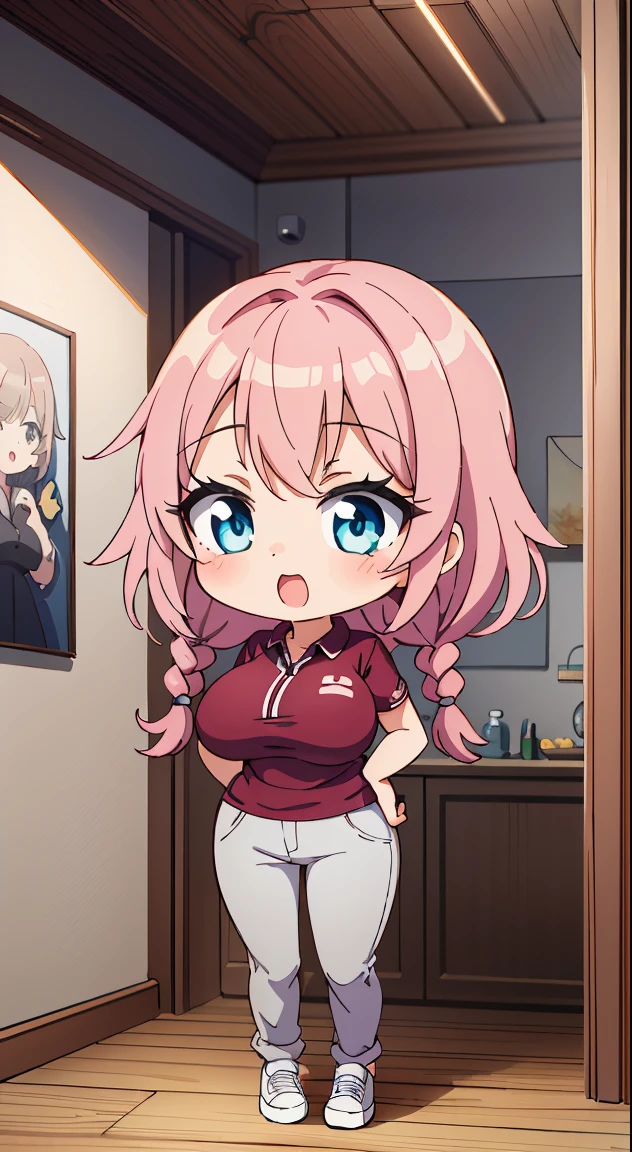 (masutepiece, Best Quality, Perfect Anatomy, High quality:1.4), nice hand, Perfect hands, Detailed beautiful hands, Large_filesize, fulcolor, hight resolution, symmetric, exceptional, Best aesthetic, newest, Anime, very beautiful detailed body、The hair、faces、The eye, (Chibi, Full body:1.6),

BREAK,



1 beautiful girl, (17 years old girl),Solo,(Cute:1.5),(Chibi:0.6),(kawaii:1.5),(Lori:0.5),BREAK,(17 years old girl), 1 beautiful girl,Very detailed,colourfull,highest details,Clear skin,Beautiful skin,Shy,Very detailed,colourfull,highest details,BREAK,Clear skin,Beautiful skin,Shy skin,BREAK,{Heterochromia,blue eyess,Green eyes,PUPILS SPARKLING:1.9},star eye silhouette,BREAK,(Pink hair, Medium length:1.4),(Twin braids,A little curly hair,Princess Cut, crossed bangs:1.3),(Big breasts,Beautiful breasts,Large breasts:1.5),(long eyelashes, Double eyelids:1.2),Solo,gleaming skin, Clear skin, Beautiful skin,(best quality face),(Top quality glowing eyes),(The best smile,Doya face:1.45), BREAK (Pink Theme:1.4),

((caregiver theme:1.4)), (Black chinos:1.4), (red polo shirt:1.4),(Black sneakers:1.35),


BREAK,(morning), inside in room,Gothic bedroom, a canopy bed,huge window,naked girl poster,coke,on  back, tusk, Open mouth, Looking away,depth of fields,

 BREAK,wakame,wakame,wakame,(Cowboy Shot:1.4), 

BREAK,(Blurry background:1.3),(absurderes, hight resolution, Super Detail Art),cel shading,Clear Color, Lonely optical effect, Beautiful pictures, Bright glow, mystic atmosphere,(Close-up of girl:1.1), Mystical light particle effect,manga influence, clean line drawings,