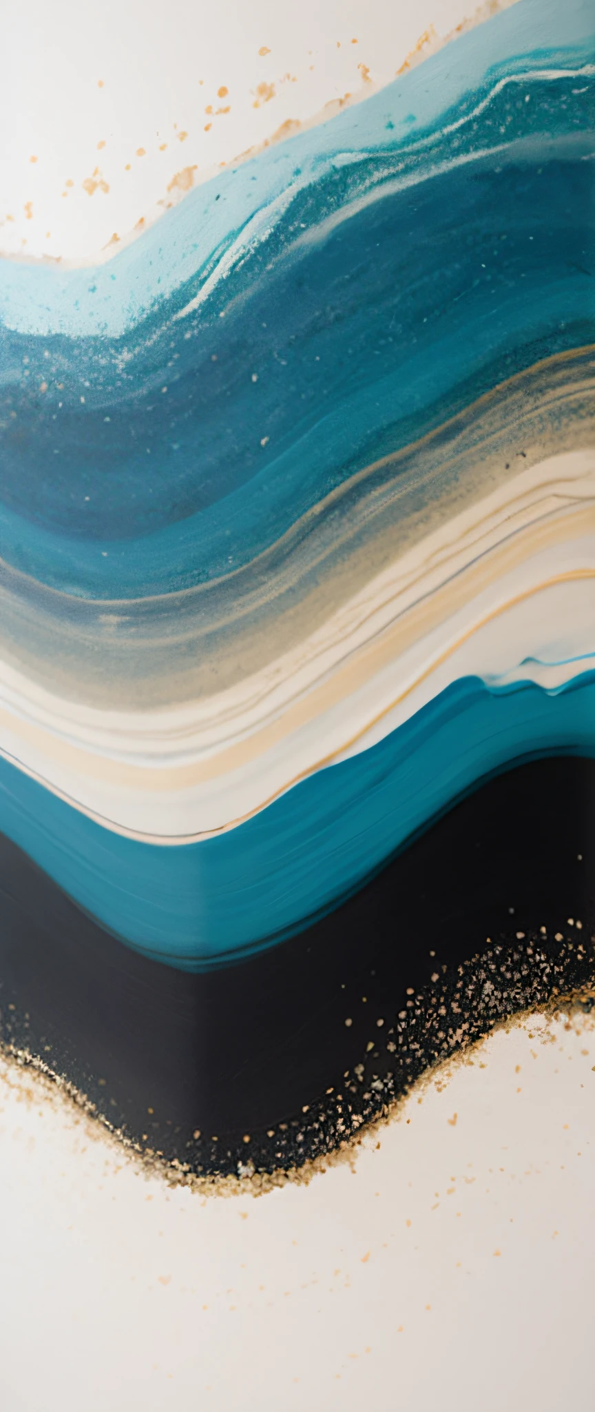 A wave of blue and white paint on a white surface, abstract liquid acrylic art, Paint on canvas, acrylic pouring, Three-dimensional decorative painting，minimal style，Hard，space decorative painting，Hanging pictures，Decorative style，Abstract