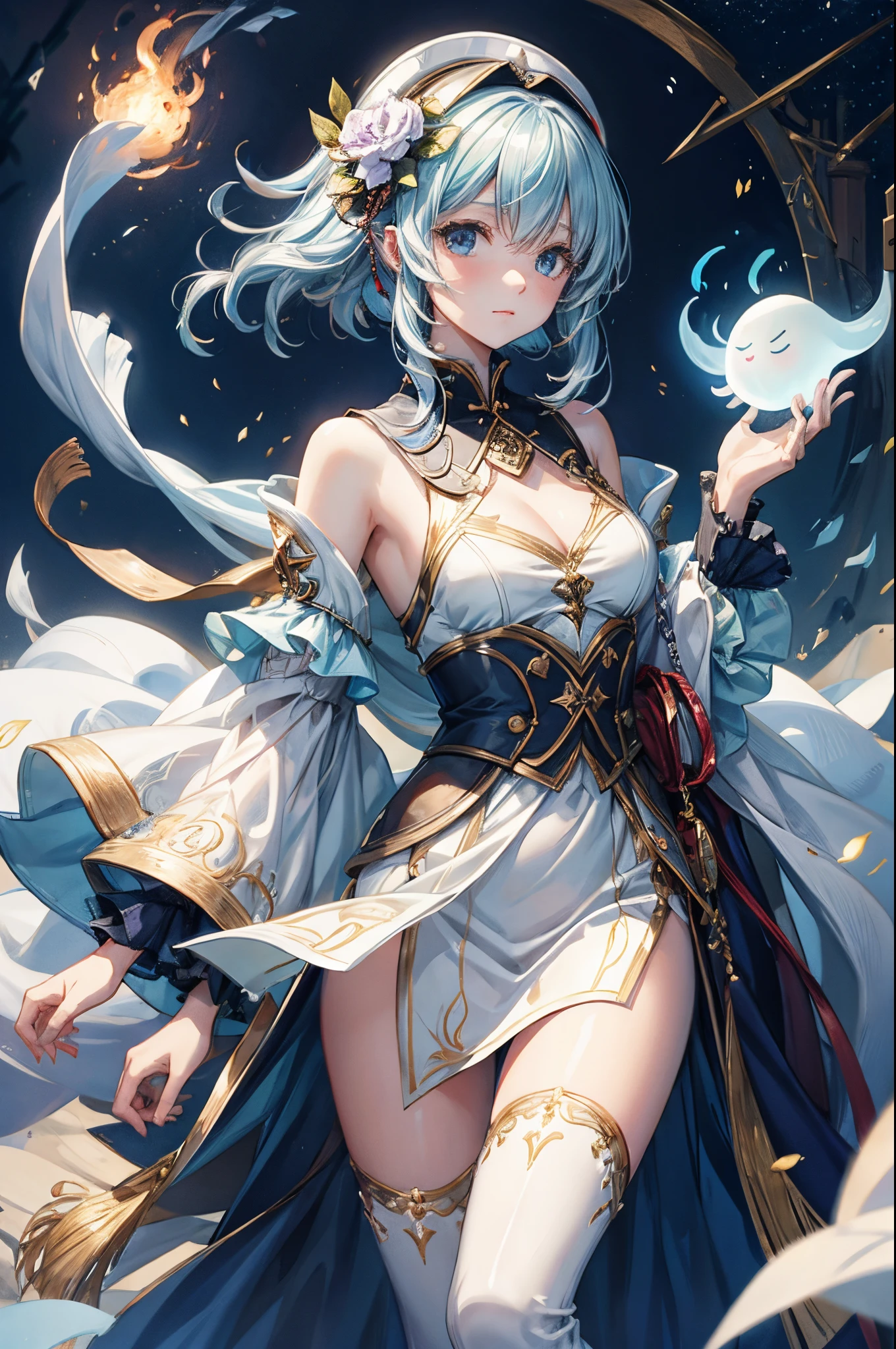 tmasterpiece，best qualtiy，ultra - detailed，illustratio，1girll，独奏，fanciful，flight，broom，nigh sky，exteriors，magia，incantation，themoon，As estrelas，​​clouds，ventania，the hair，cloaks，bucket-hat，Boots，broom，with light glowing，mistic，Attractive cleavage，Whimsical，fun，Adventurous，Free，Miraculous，Imaginative，Determined，Skillful，Speedy，kinetic，Energetic，Realist，Naturalistic，Figurative，Figurative，The beautiful，Fantasy culture，mito，fairytale-like，Folklore，legends，sorceress woman，the witcher、Magical creatures、Fantasy world、composition、proportionate、foreground、中景 the scene is、Background with、ssee-through、llight rays、colours、Textured、the detail、Beauty Feeling、miracle，beautiful boobs，Magic surrounds，Magic release，Ray traching，Medium chest，