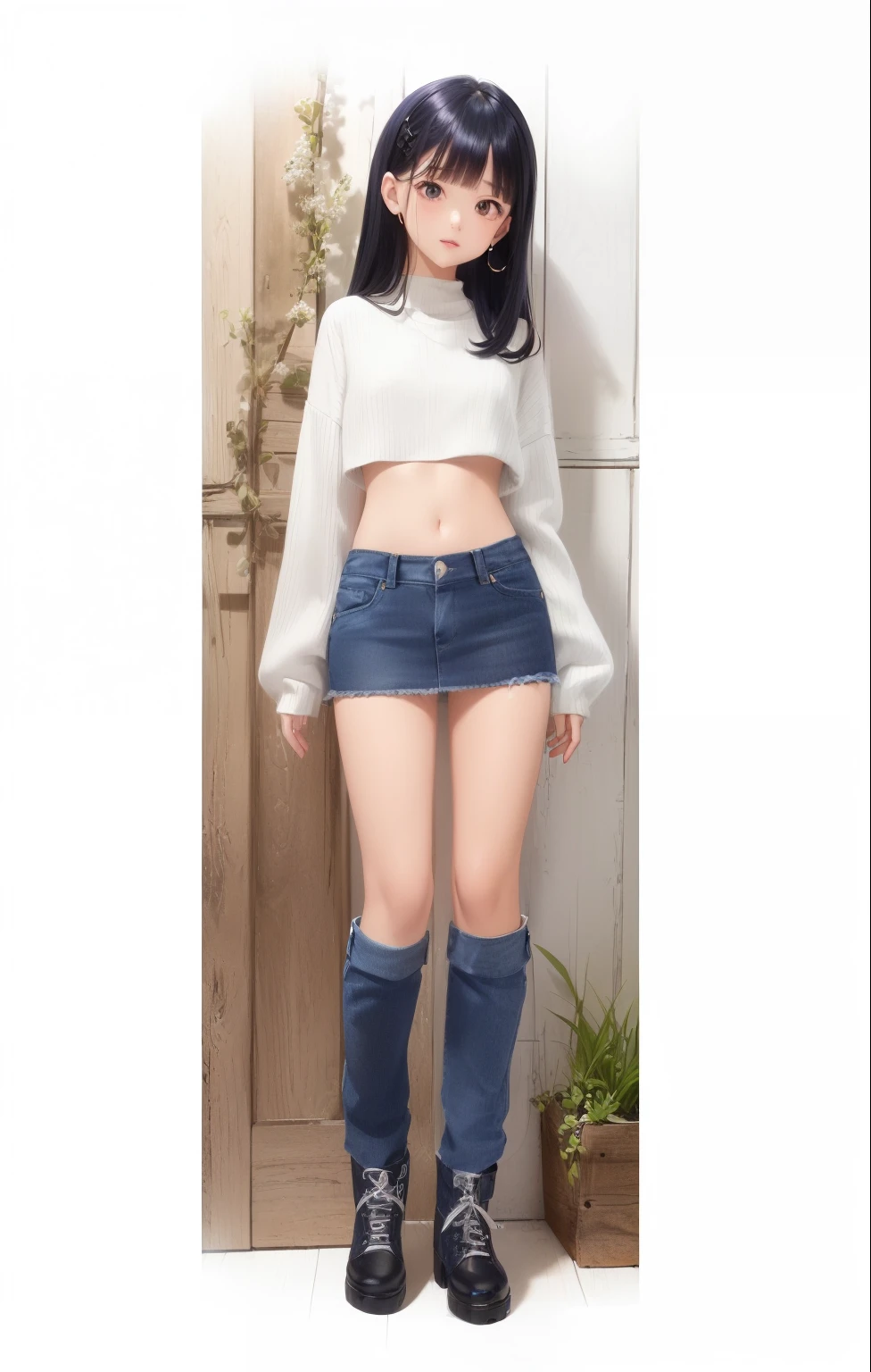 ((wide open abdomen))、((open abdomen))、((wide open navel))、((open navel))、((Bare belly))、((Mid-Riff Sweater))、((Mid-Riff Sweater))、((Ultra-low rise、Denim Mini Skirt))、 ((Navel Ejection))、((small hips))、((long limbs))、((Full body depiction))、((small hip))、(long boots)、((Ultra-low rise))、((Denim Mini Skirt))、((is standing))、 ((wide open abdomen))、((open abdomen))、((wide open navel))、((open navel))、((Bare belly))、((Mid-Riff Sweater))、((Ultra-low rise、Denim Mini Skirt))、 ((Navel Ejection))、((small hips))、((Full body depiction))、((small hip))、(long boots)、((Ultra-low rise))、((Denim Mini Skirt))、((is standing))、