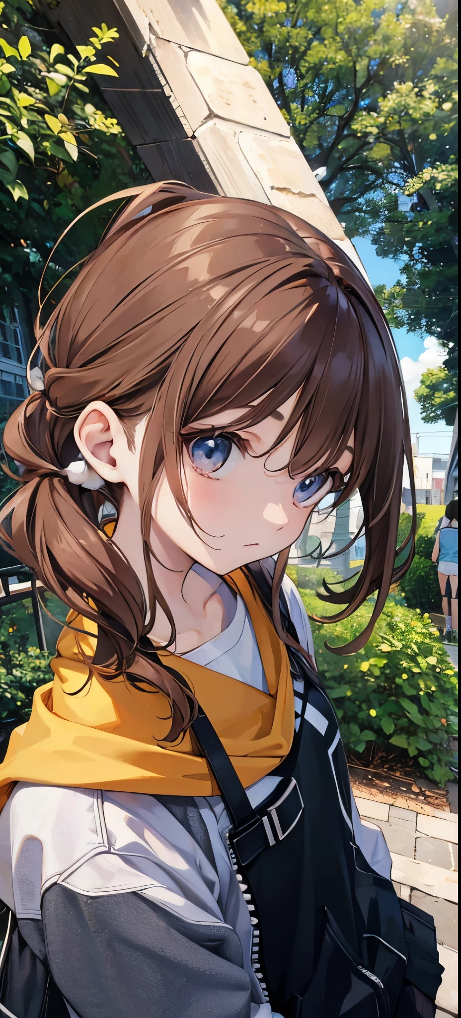 exteriors,sport,brown hair,Anime style,ember,Similar to the picture structure