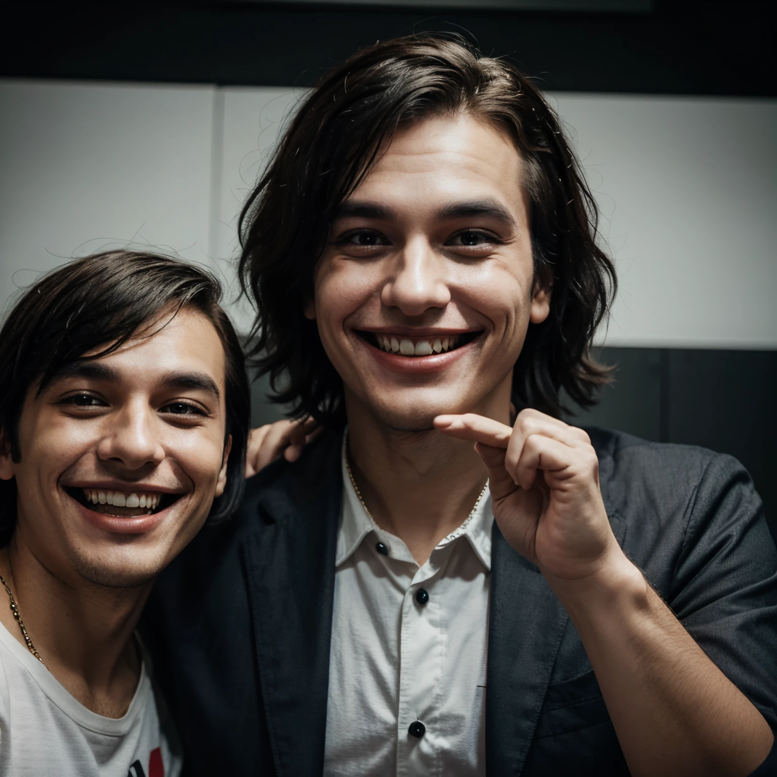 Joker laughing with big smile with ahahaha surrounding him YouTube channel profile picture style