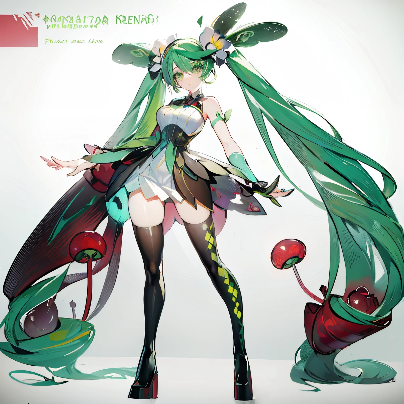 Anime character with long green hair and a flower in her hair, hatsune miku, trending on artstation pixiv, digital art on pixiv, Beautiful Full Body Concept Art, pixiv, Miku, pixiv contest winner, trending on pixiv, pixiv style, at pixiv, Humanoid flora, by Shitao, vocaloid